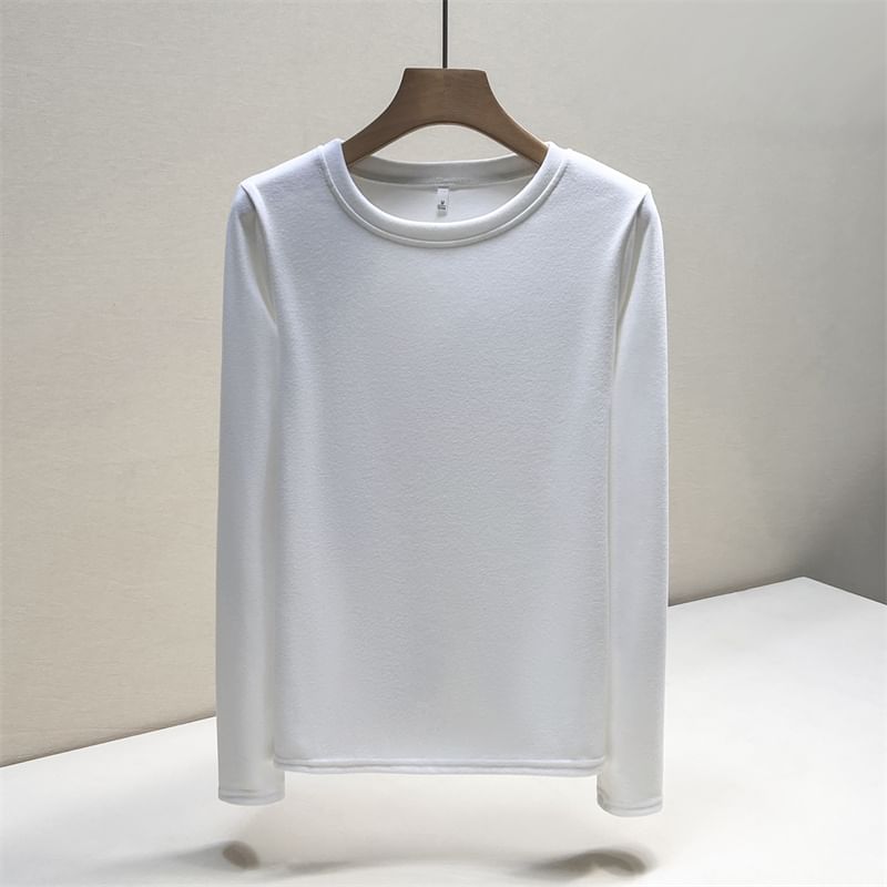 Long Sleeve Round Neck Plain T-Shirt