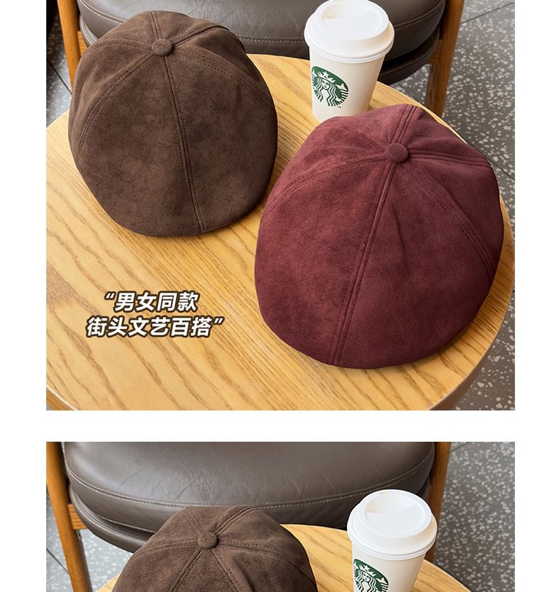 Suede Newsboy Cap