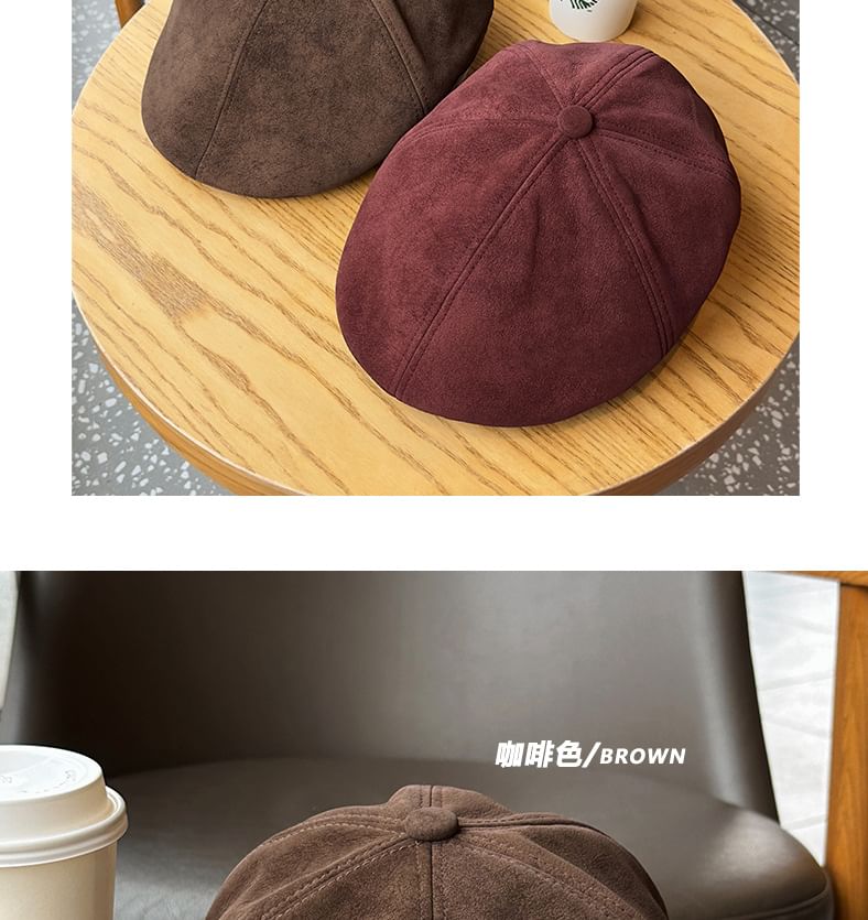 Suede Newsboy Cap