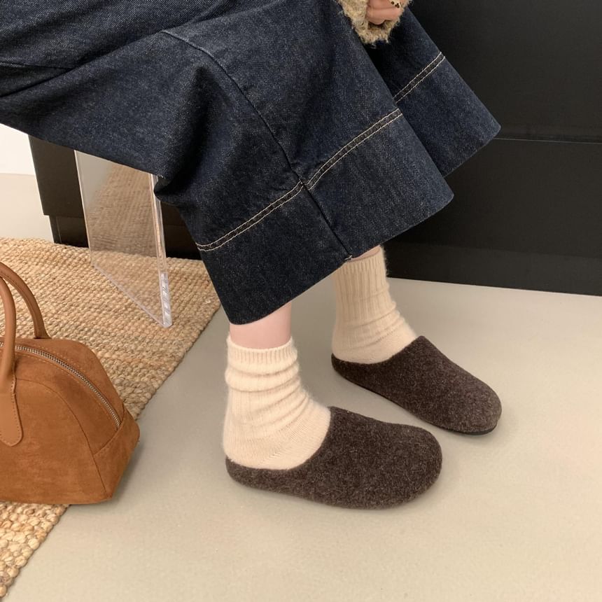 Plain Fleece-Lined Mules