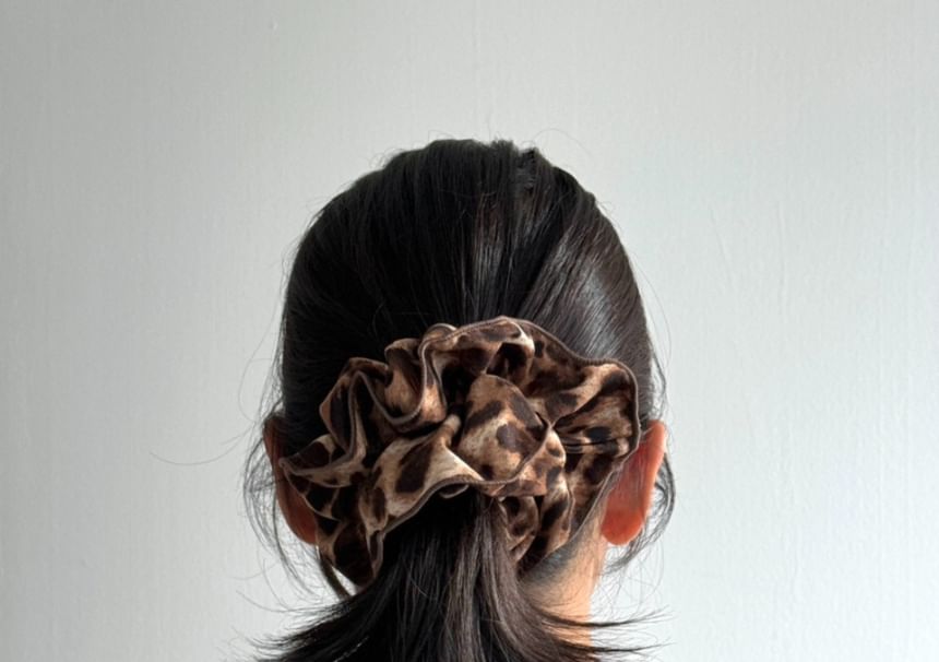 Hair Scrunchie Print Leopard