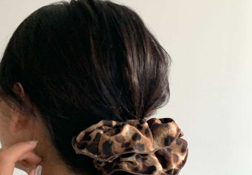 Hair Scrunchie Print Leopard