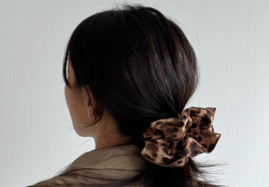 Hair Scrunchie Print Leopard