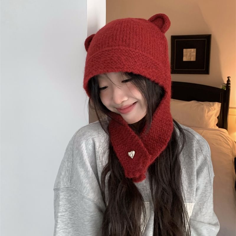 Ear Balaclava Knit Bear