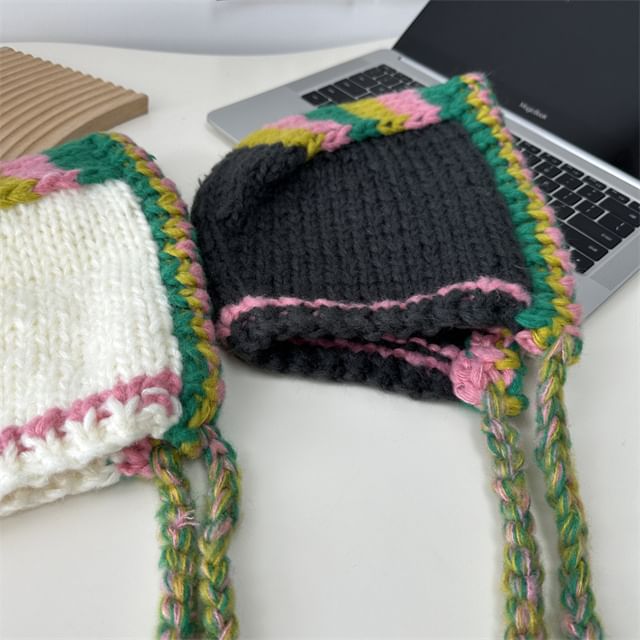 Knit Block Color Balaclava