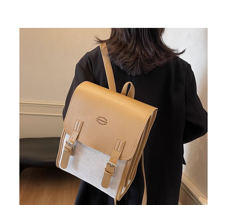 Flap Two Tone Backpack Buckled