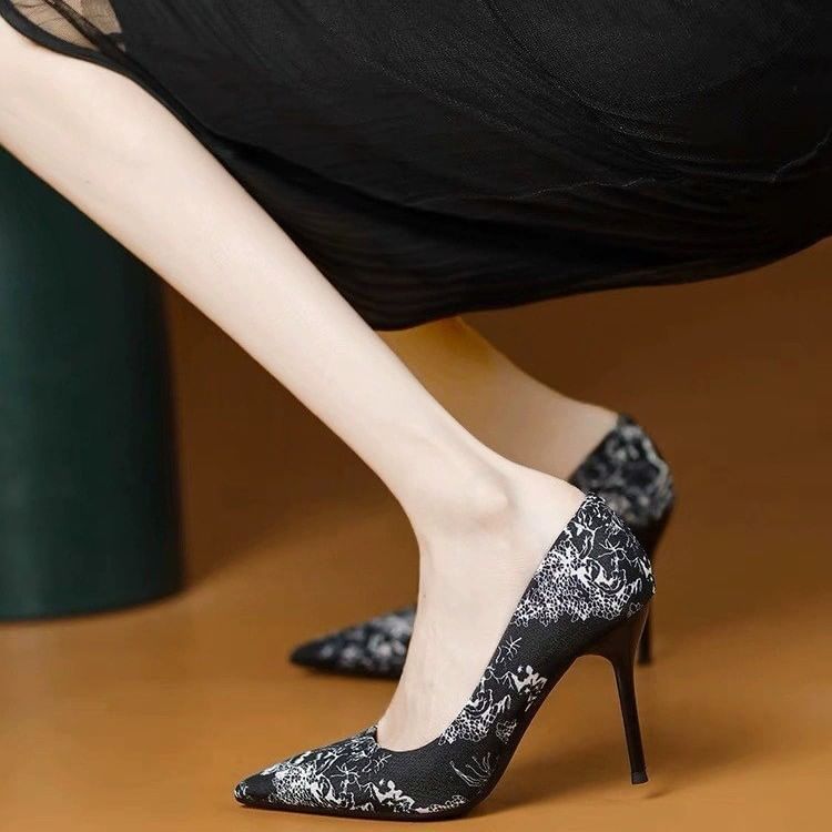 Print Toe Stiletto Pointed Pumps Floral