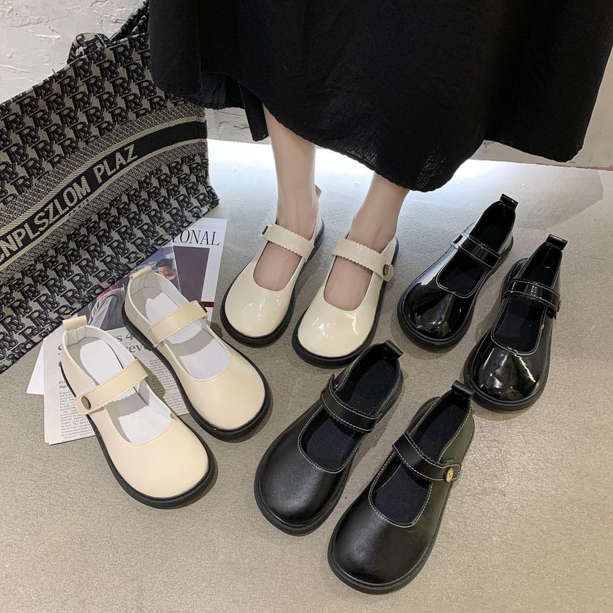 Faux Plain Flats Jane Leather Mary