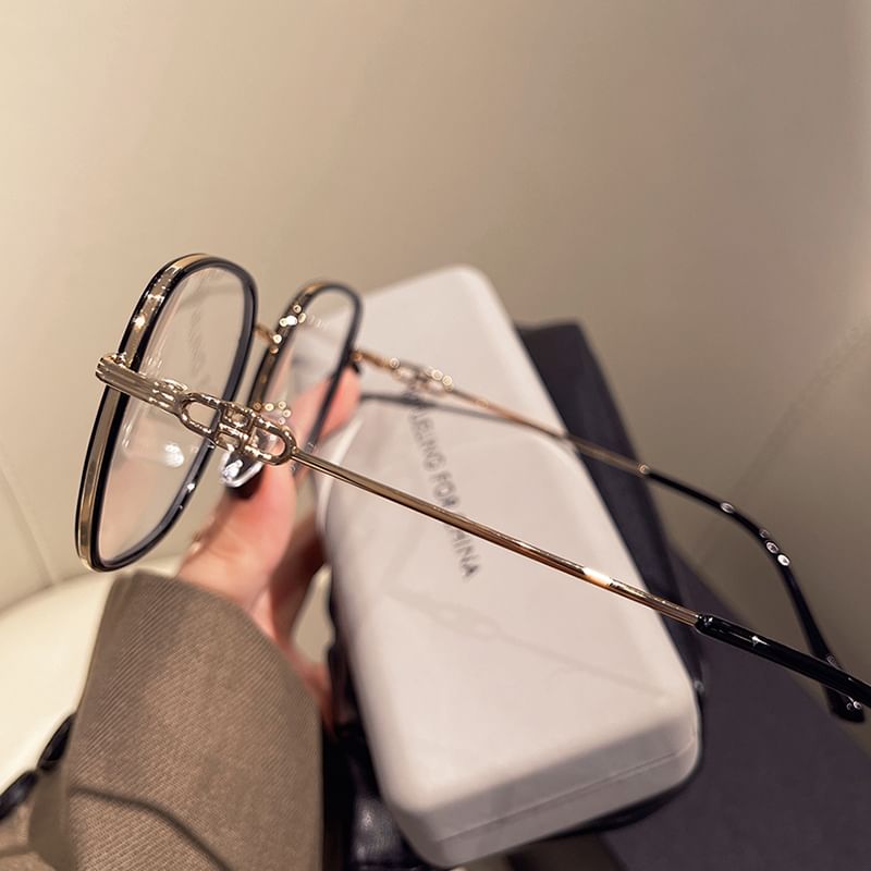 Metal Blocking Blue Square Light Glasses