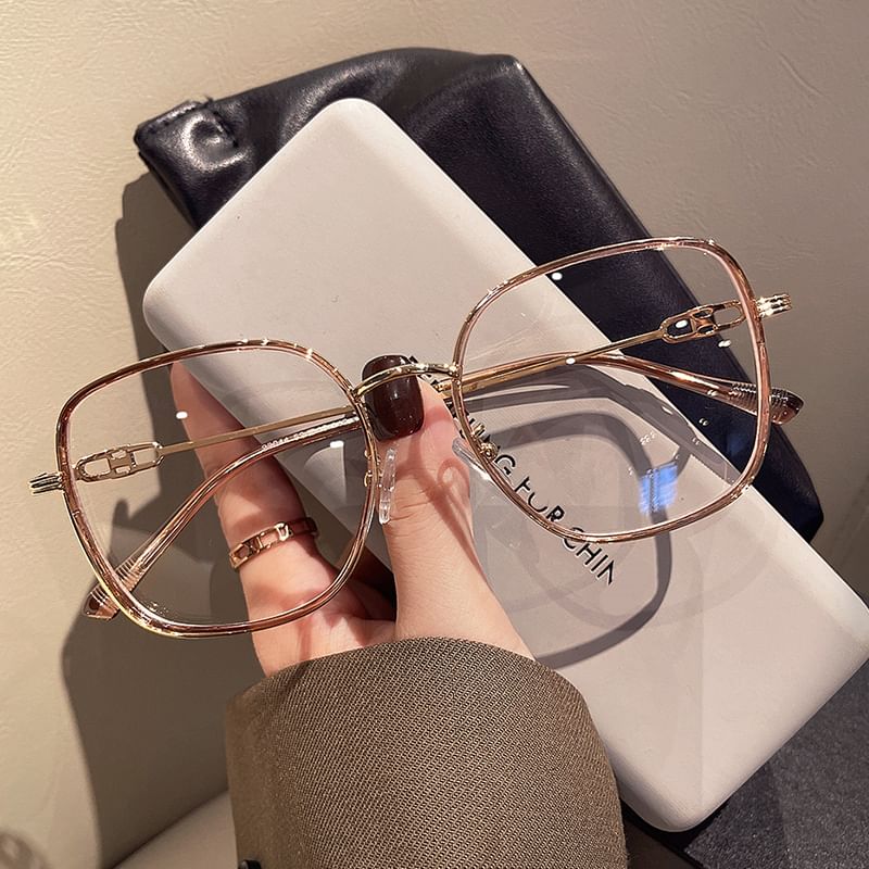 Metal Blocking Blue Square Light Glasses