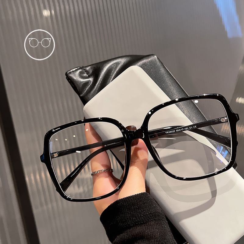 Blue Oversized Light Square Glasses Blocking