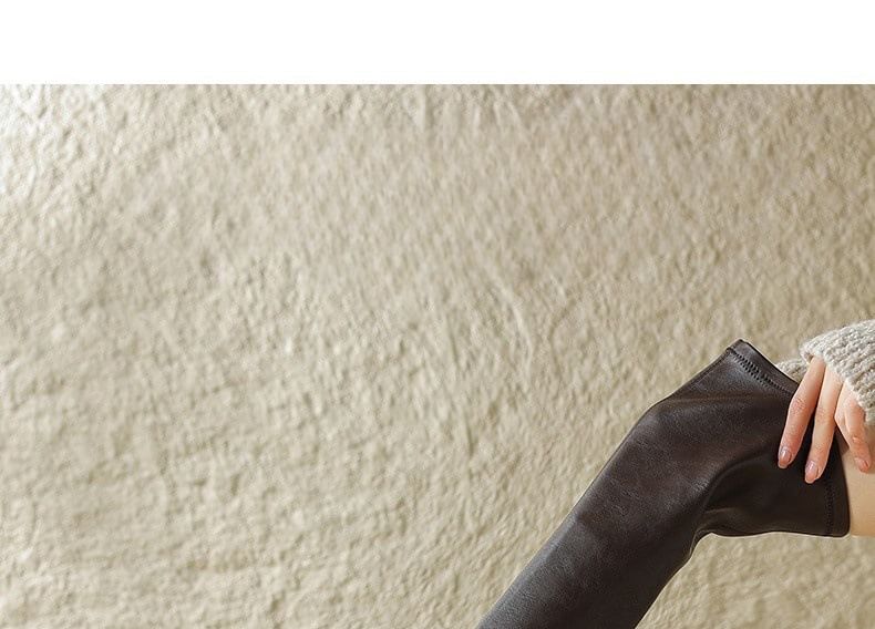 Boots Leather Faux Over-The-Knee Platform