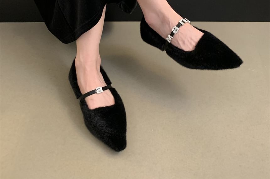 Pointed Fleece Flats