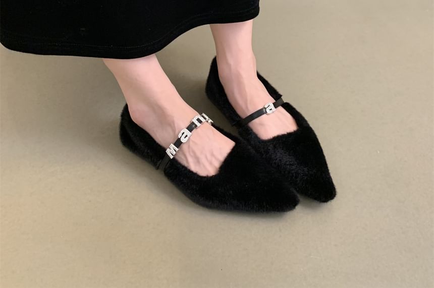 Pointed Fleece Flats
