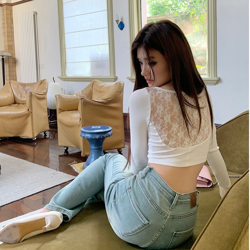 Rise Washed Flared Jeans High