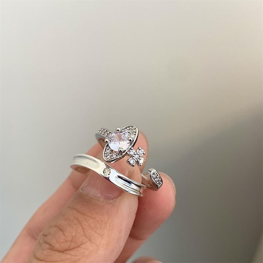 Rhinestone Open Ring