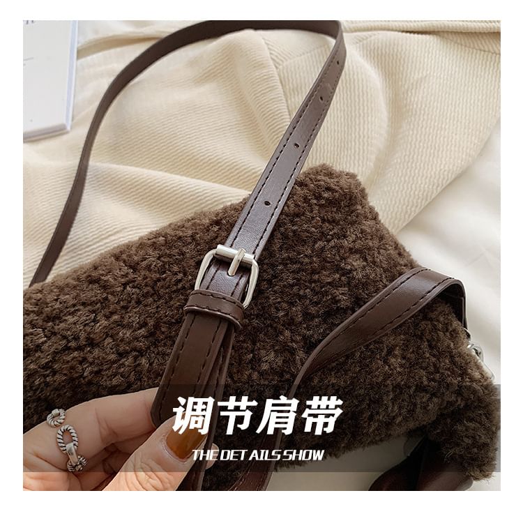 Faux Bag Shearling Applique Crossbody