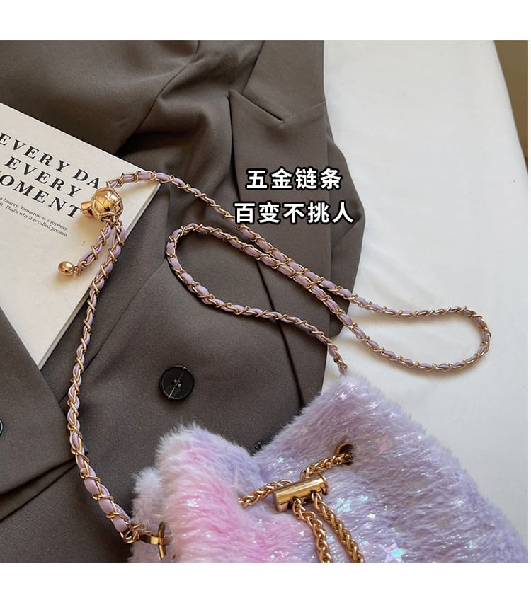 Star Print Bucket Strap Chain Gradient Bag