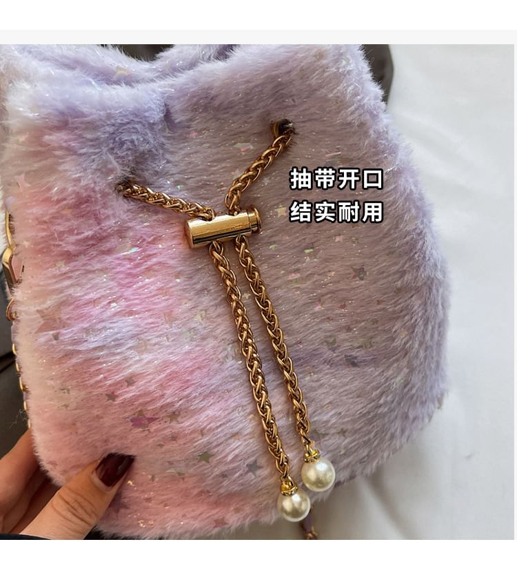 Star Print Bucket Strap Chain Gradient Bag