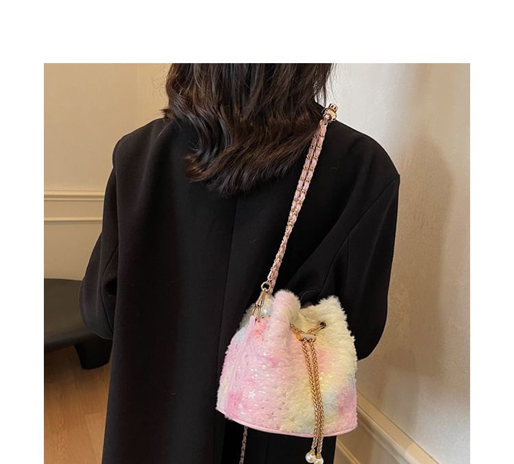 Star Print Bucket Strap Chain Gradient Bag