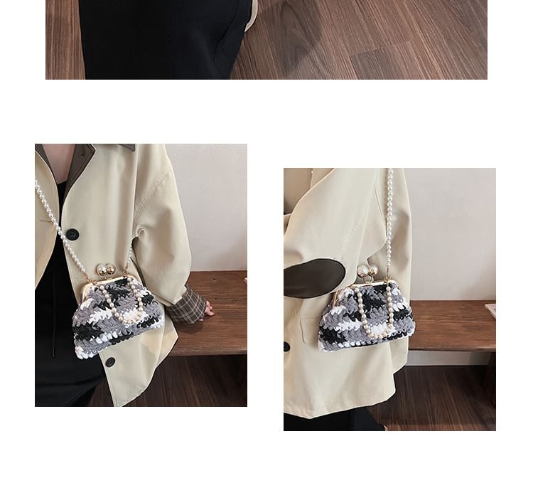 Faux Bag Crossbody Pearl Patterned