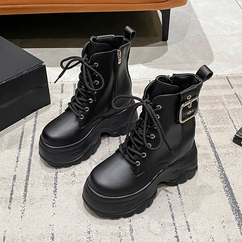 Lace-Up Short Platform Boots