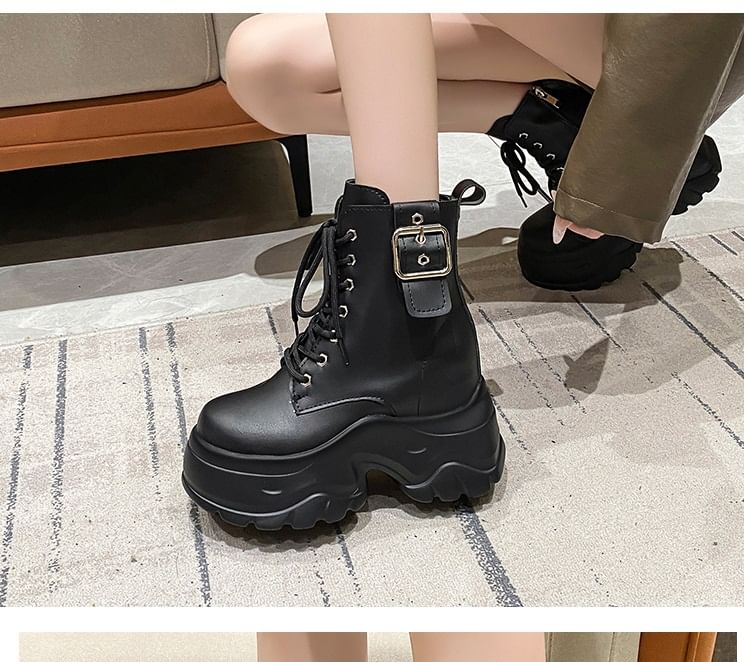 Lace-Up Short Platform Boots