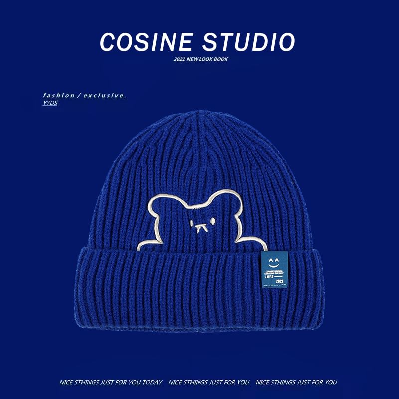 / Beanie Plain Embroidered Bear
