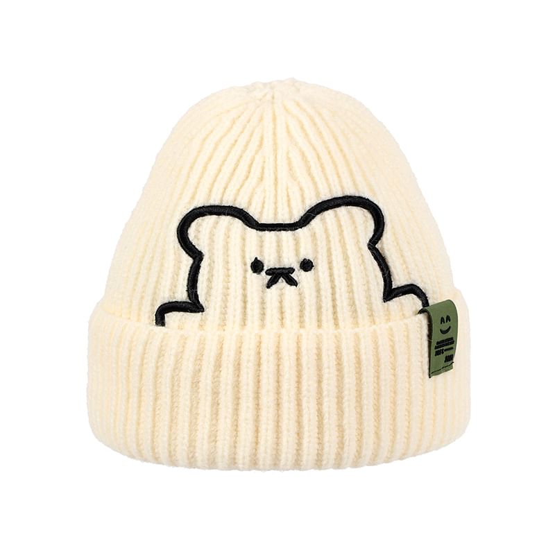 / Beanie Plain Embroidered Bear