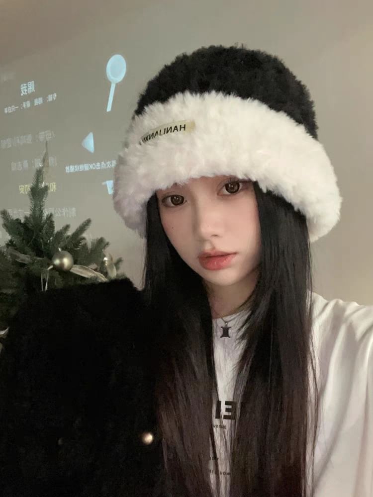 Cable / Knit Fluffy Beanie Plain