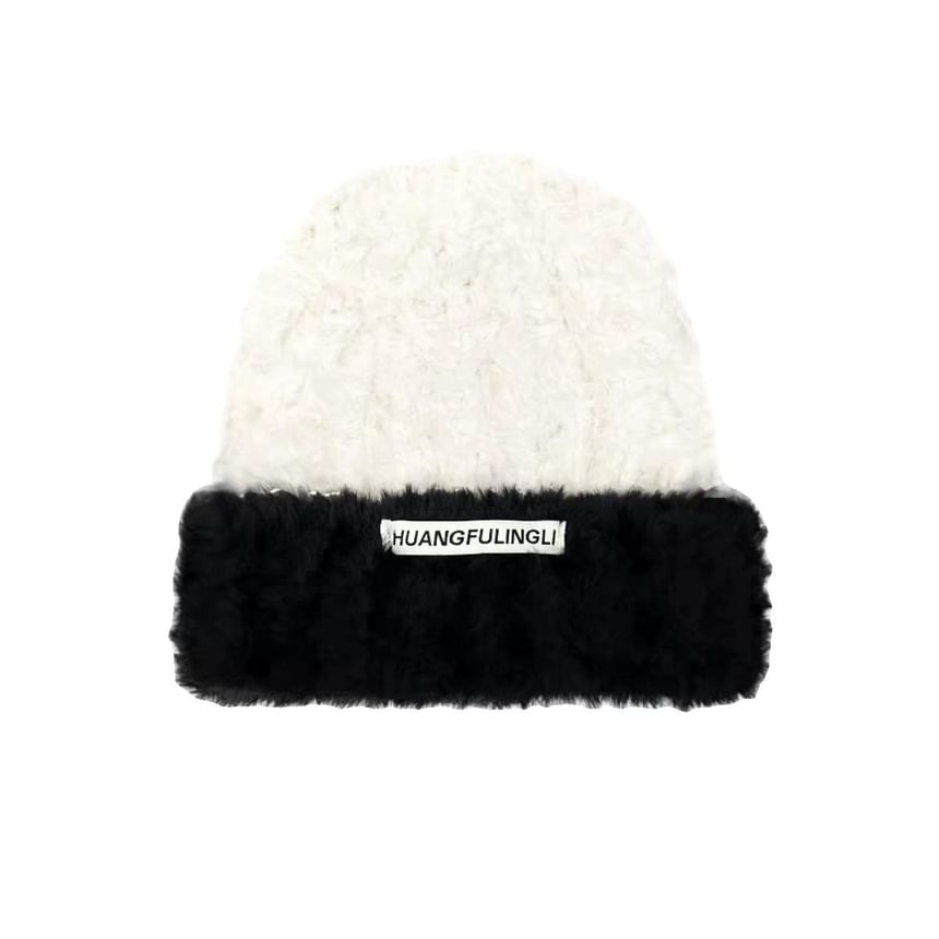 Cable / Knit Fluffy Beanie Plain
