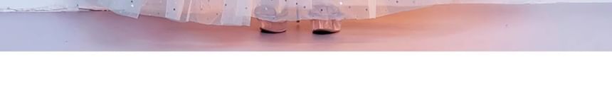 Gown Gradient Flower Elbow-Sleeve A-Line Sequin Embroidered Evening