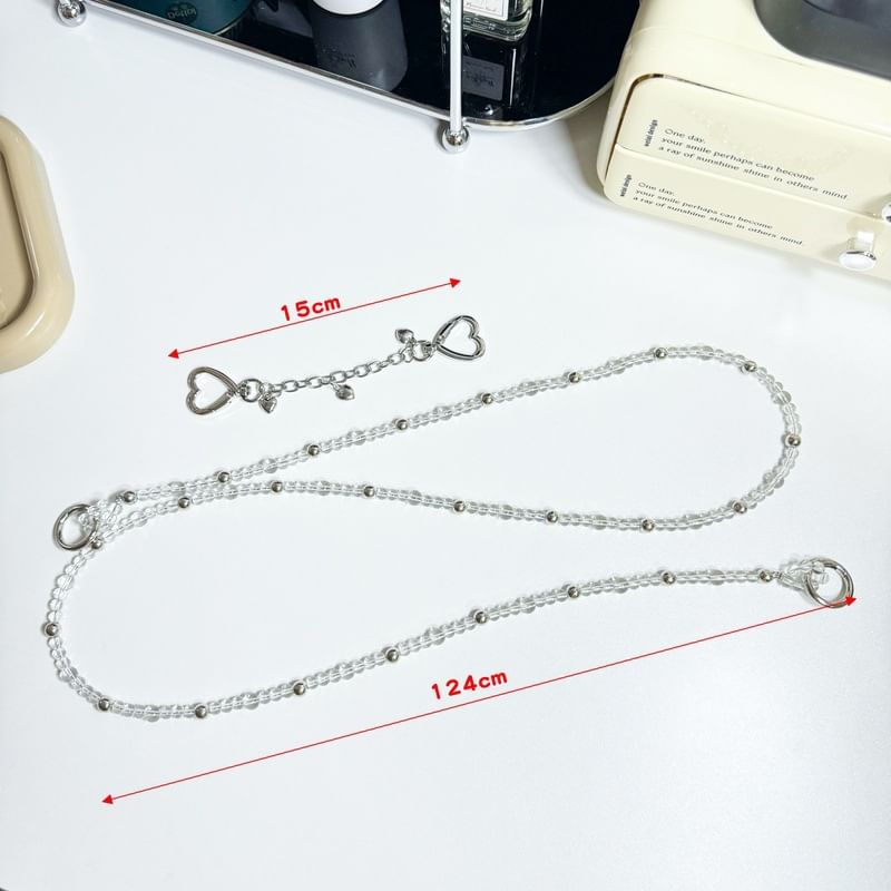 Buckled Lanyard Faux Phone Heart Alloy Crystal