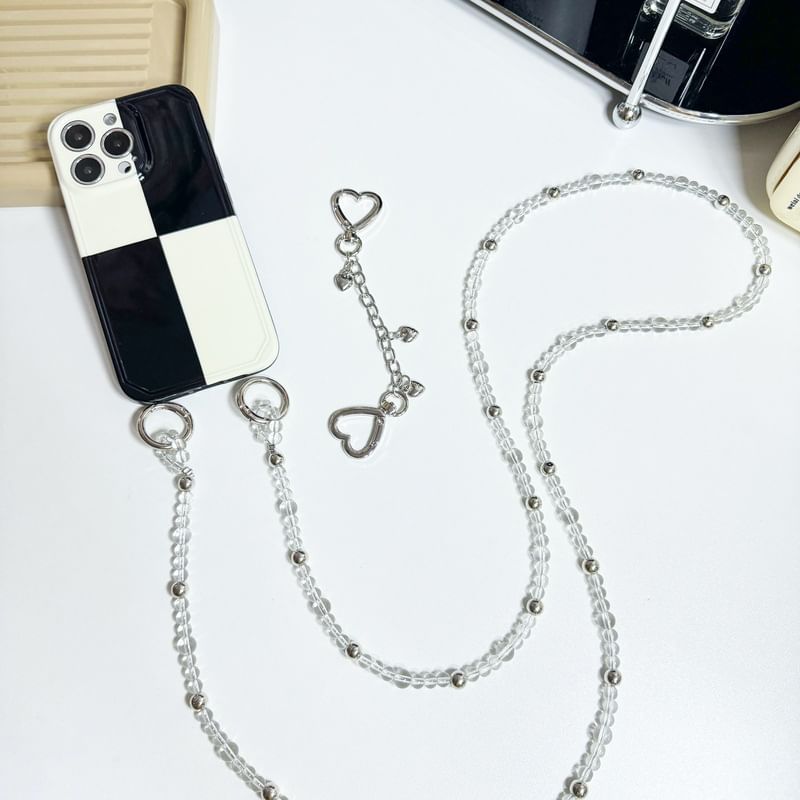 Buckled Lanyard Faux Phone Heart Alloy Crystal