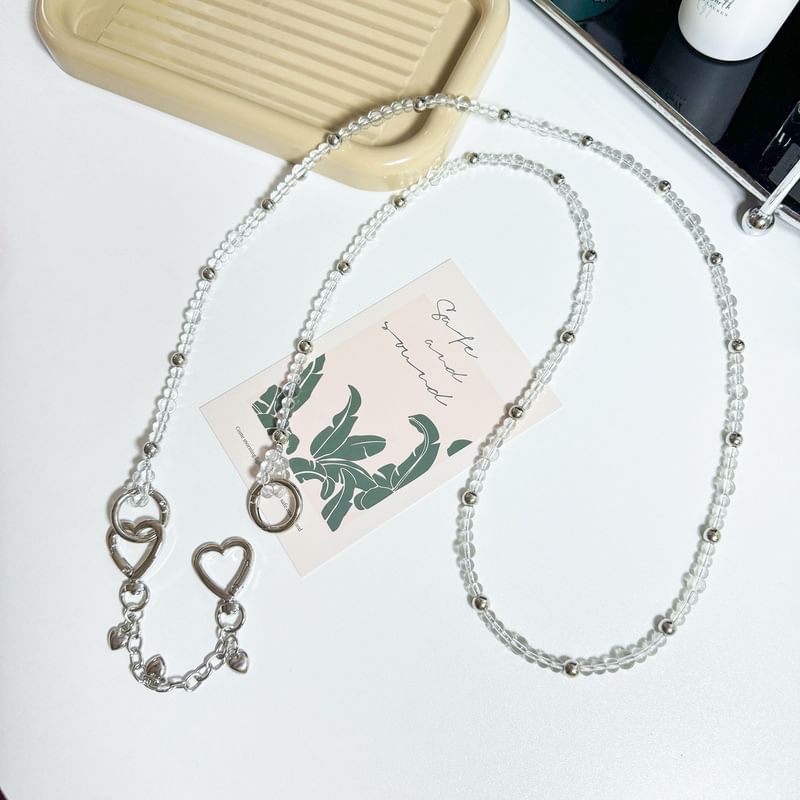 Buckled Lanyard Faux Phone Heart Alloy Crystal