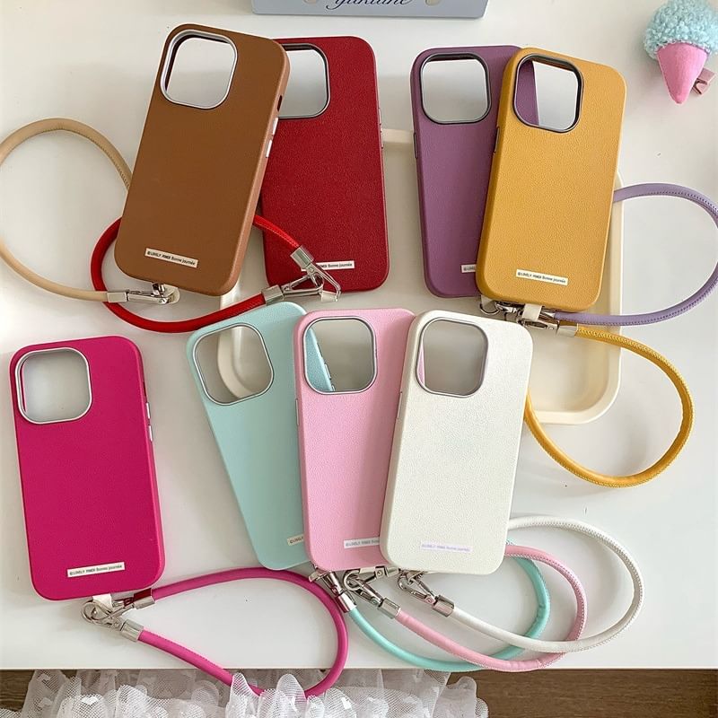 Phone Plain Leather Case Faux