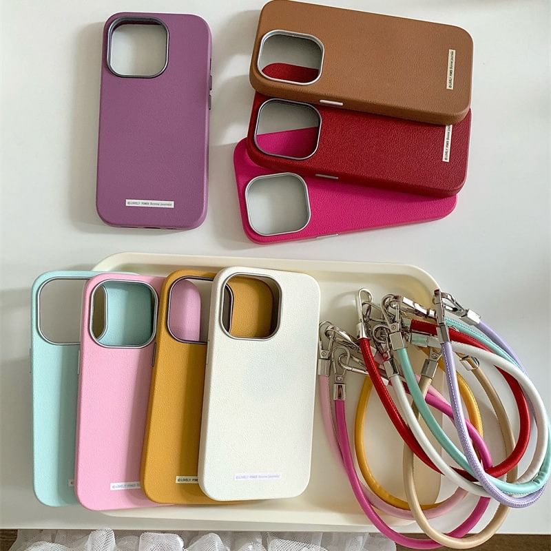 Phone Plain Leather Case Faux
