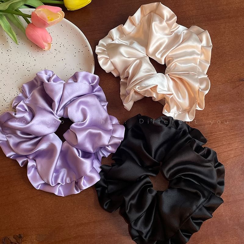 Ruffled Plain Scrunchie