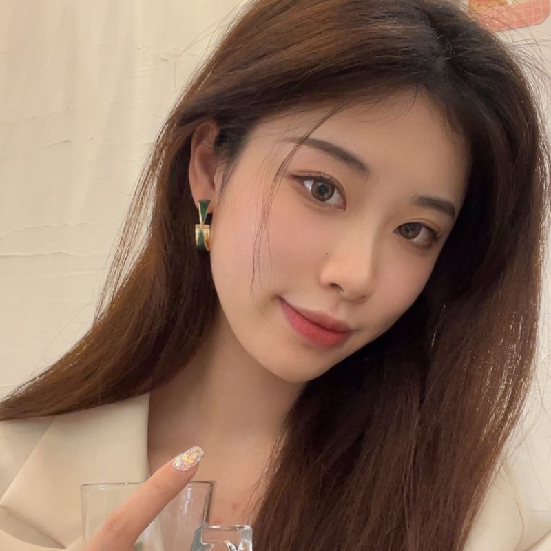 Hoop Open Alloy Twisted Galaxy Earring