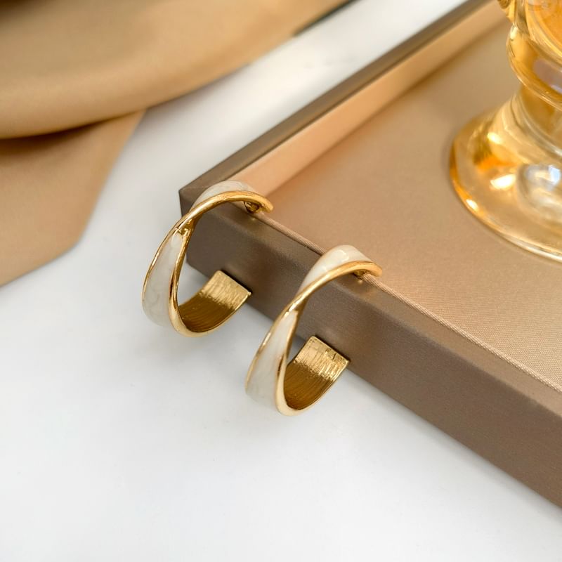 Hoop Open Alloy Twisted Galaxy Earring