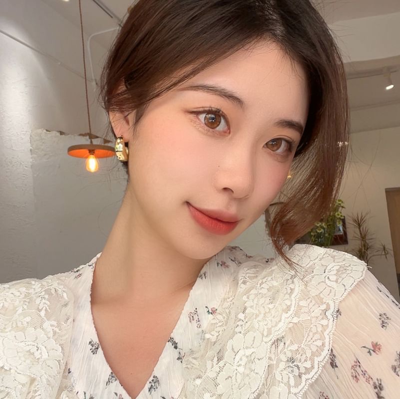 Open Glaze Hoop Earring Alloy Irregular