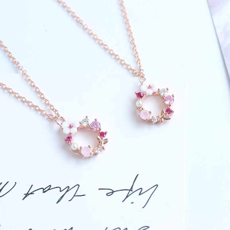 / Bracelet Rhinestone Alloy Floral Necklace (Various Designs)