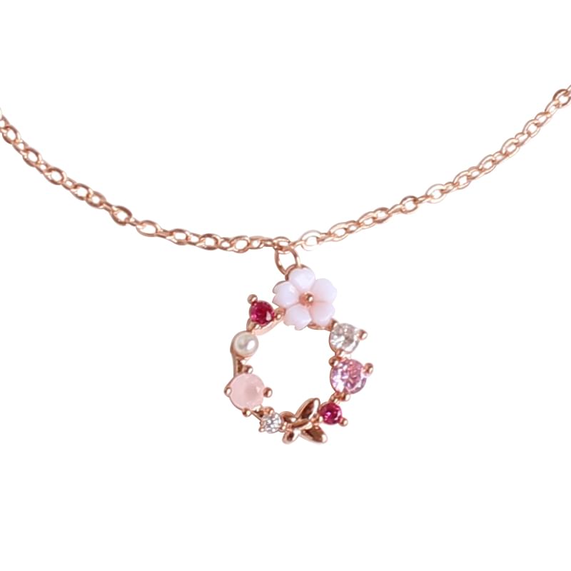 / Bracelet Rhinestone Alloy Floral Necklace (Various Designs)