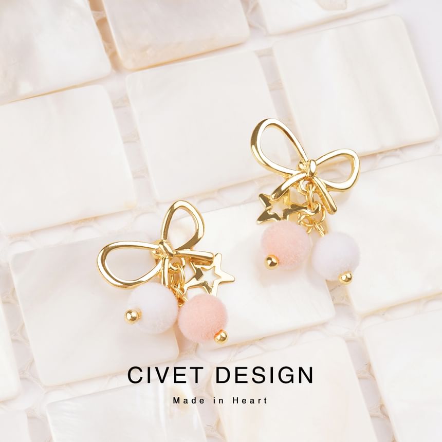 Drop Earring Star Threader Bow /