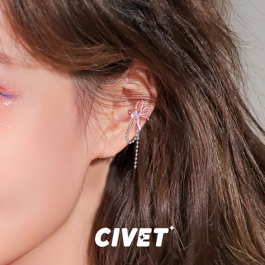 Earring Alloy Knot Dangle Rhinestone