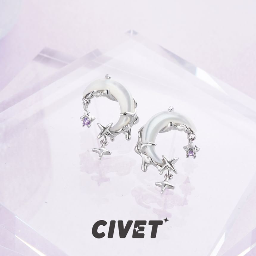 / Moon Rhinestone Cuff Star Earring Ear Drop Alloy