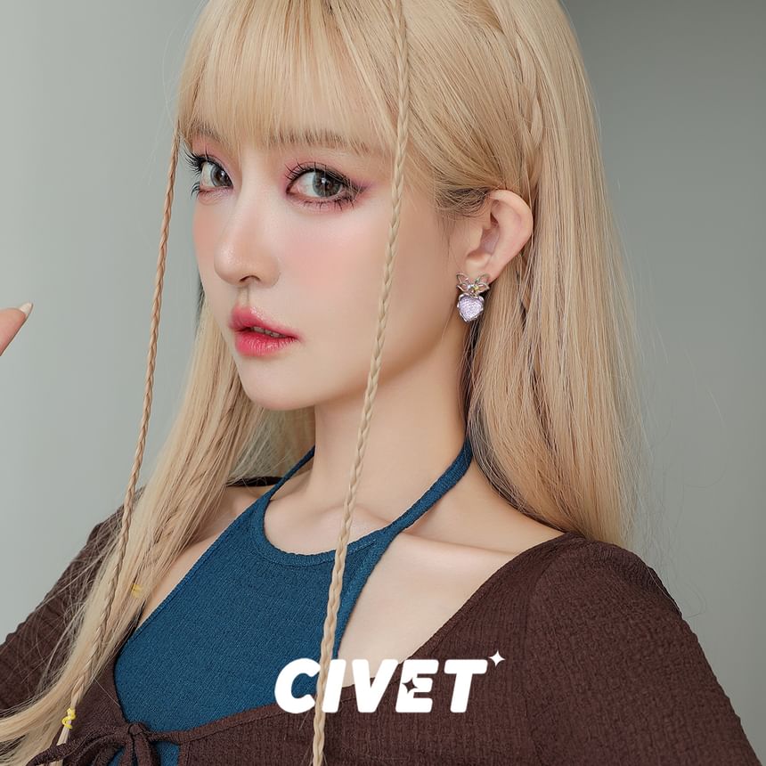 Bow Heart Alloy Drop Earring