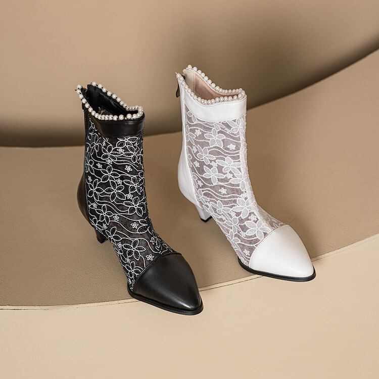 Boots Lace Heel Block Short