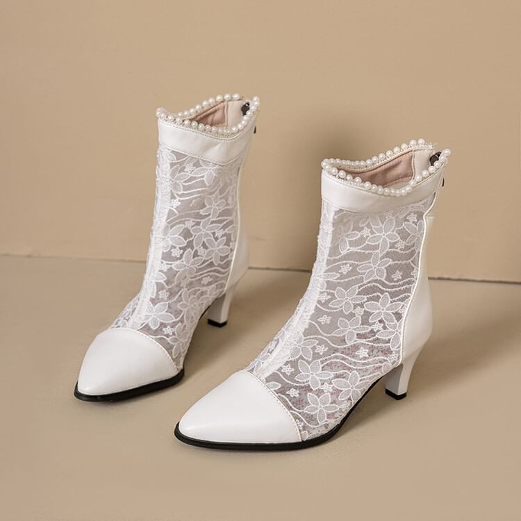 Boots Lace Heel Block Short