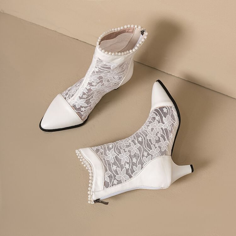 Boots Lace Heel Block Short